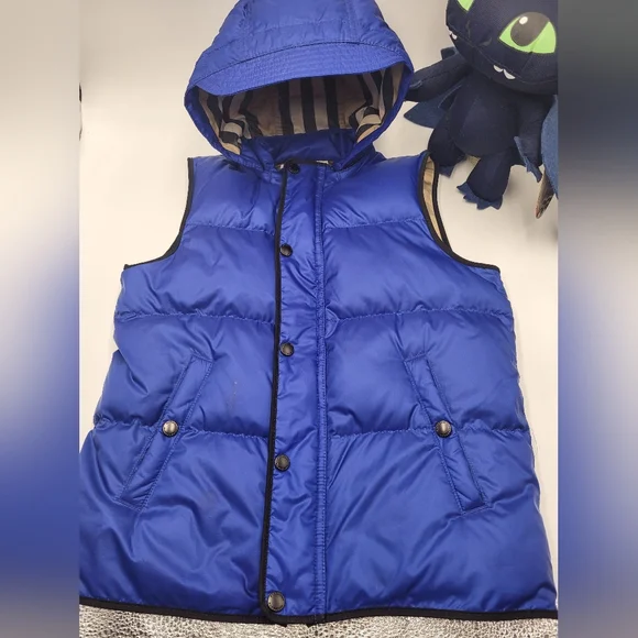 Burberry Down Puffer Vest & removable hood Size 8Y - Picture 3 of 10